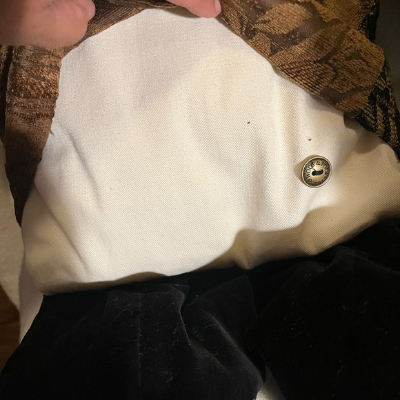 Vintage! Woof N Poof Christmas Santa Tapestry with  Signature Button. - Picture 8 of 15